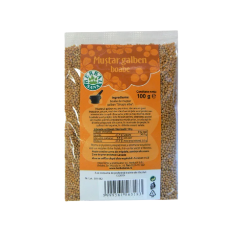 Mustar Galben Boabe 100g, Herbavit