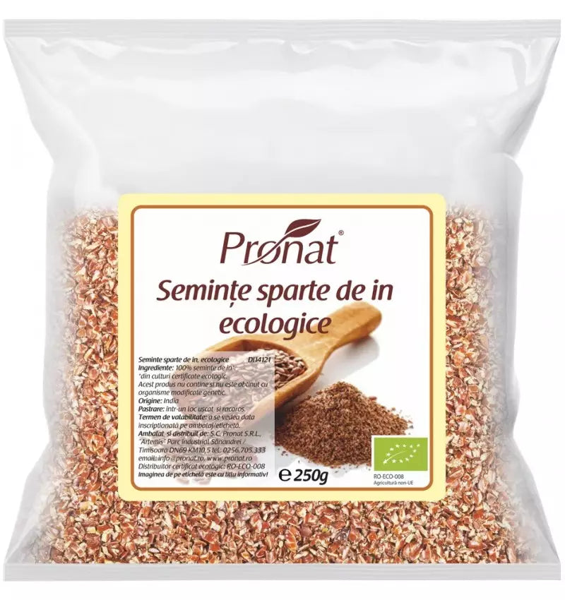 Seminte de in sparte bio, 250g Pronat